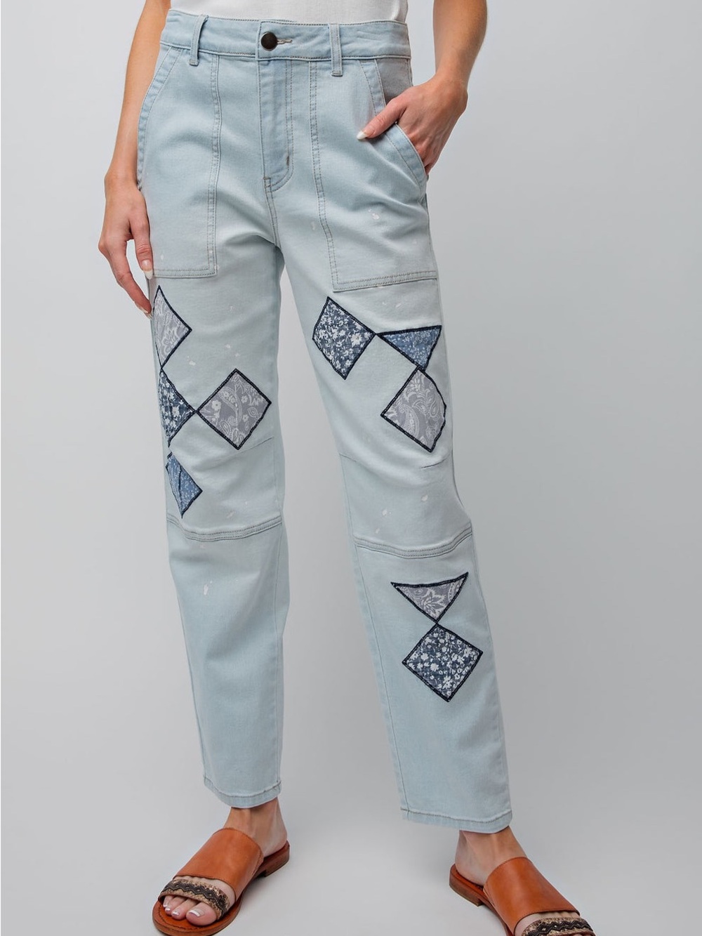 easel Patchwork Straight-Leg Jeans